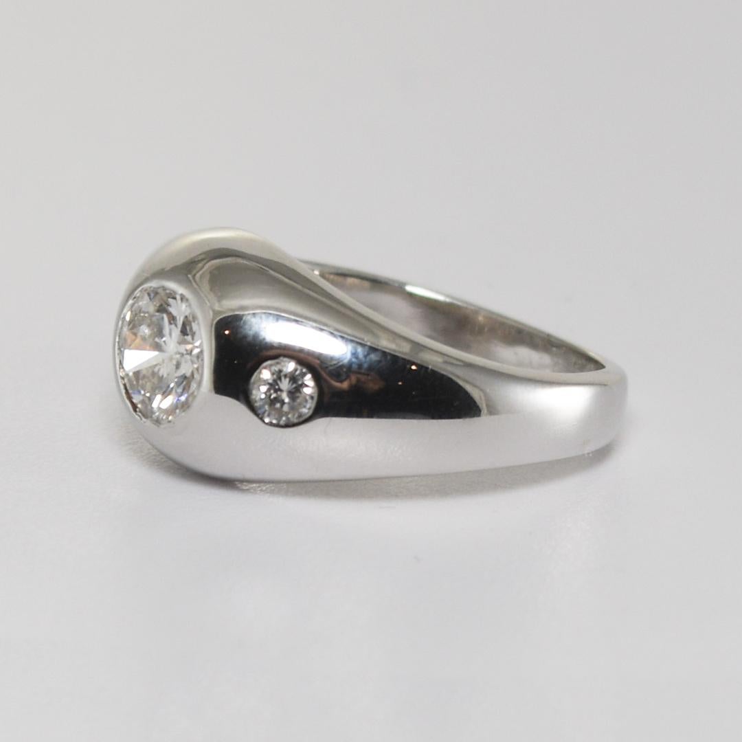 Anello da donna in oro bianco 14K con diamante da 0,82 carati in vendita 1