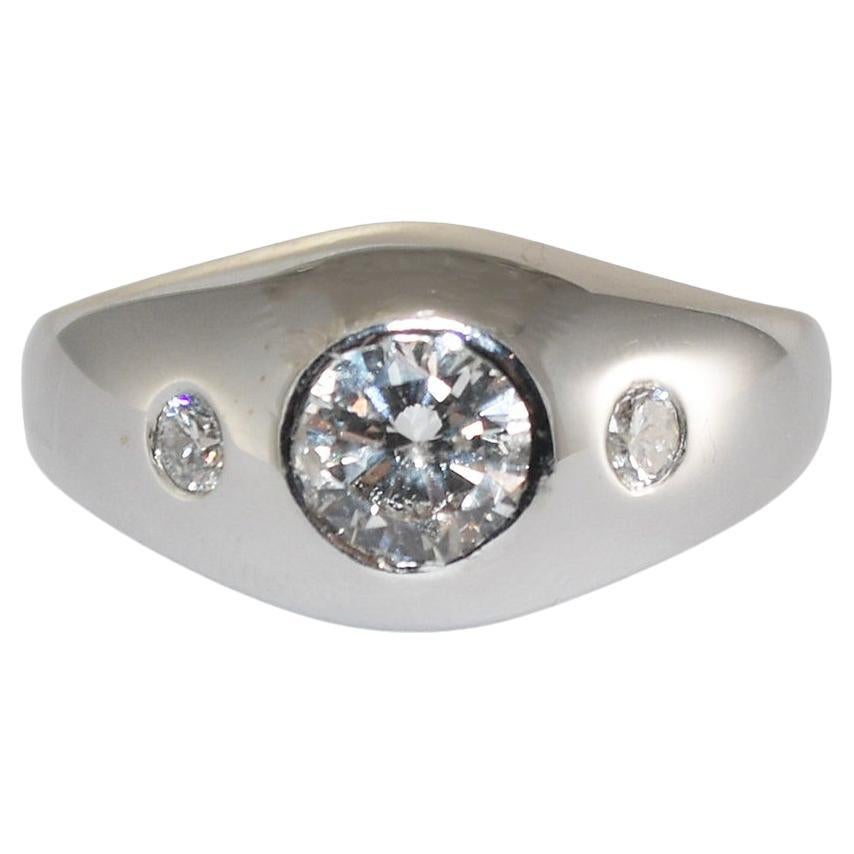Anillo de diamantes para mujer en oro blanco de 14 quilates 0,82 ct