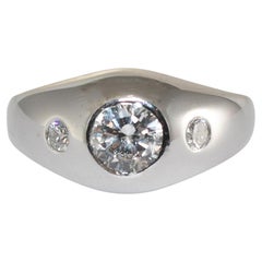 Bague pour femmes en or blanc 14 carats avec diamant 0,82 carat