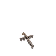 14K White Gold Large Round Diamond Cross Pendant with Bail
