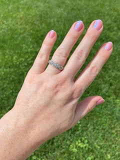 LeVian 0.75 Carat Champagne and White Diamond White Gold Daisy Flower Band