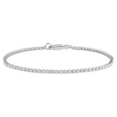 14K White Gold Lightweight Diamond Tennis Bracelet - 1ct
