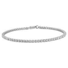 14K White Gold Lightweight Diamond Tennis Bracelet - 3ct