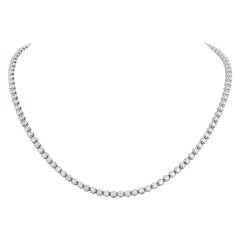 Vintage 14k White Gold Line Necklace with Approximately 4 Carats in Diamonds