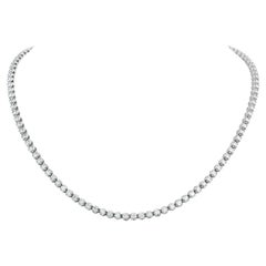Vintage 14k White Gold Line Necklace with Approximately 4 Carats in Diamonds