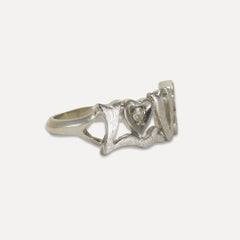 14K White Gold "Love" Ring 2.2g