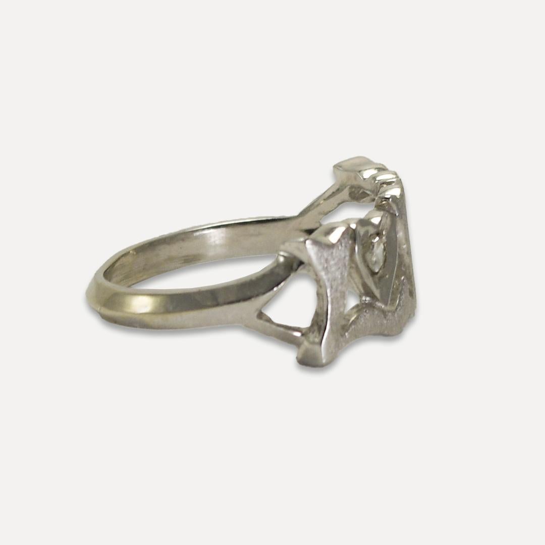Single Cut 14K White Gold 
