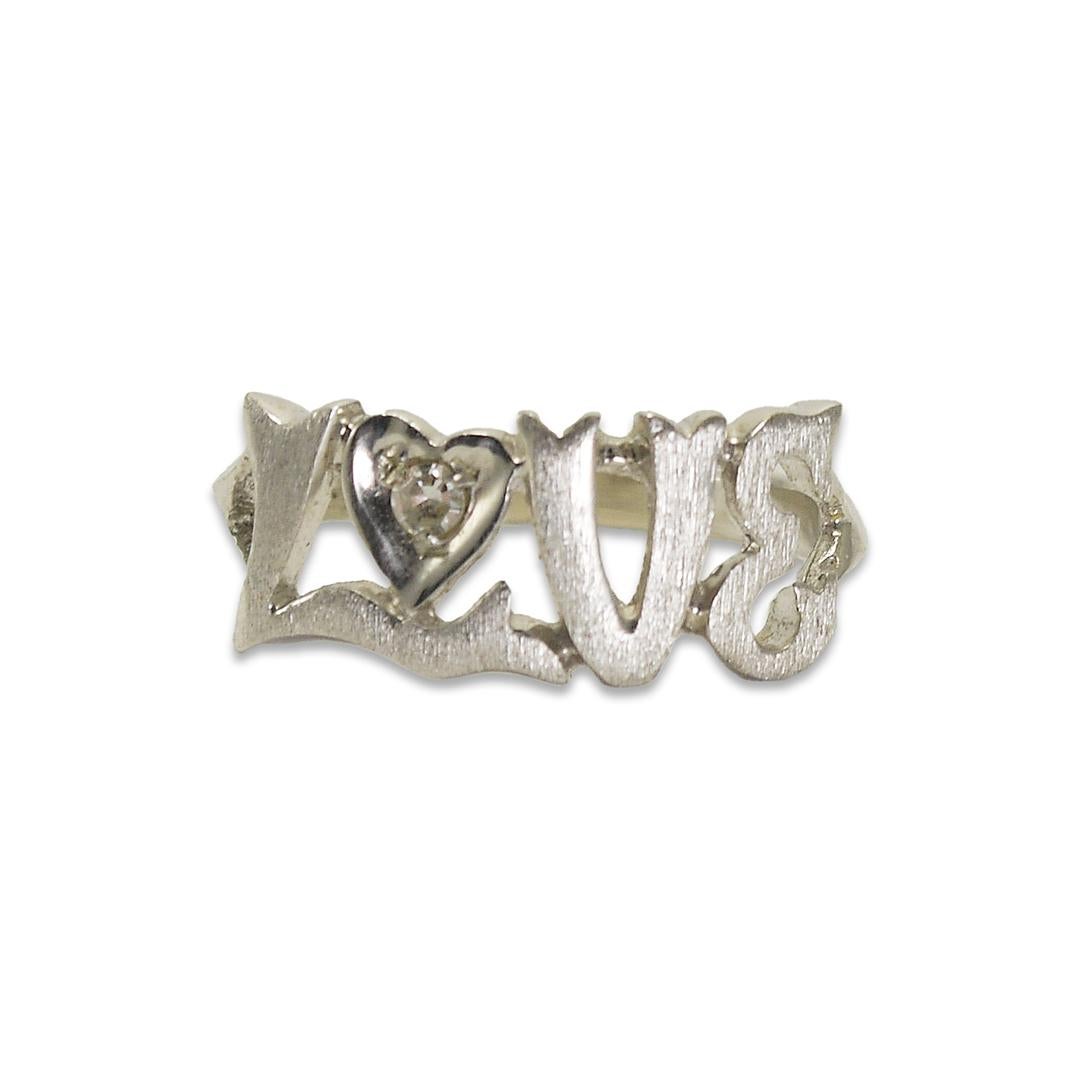 14K Weißgold "Love" Ring 2.2g