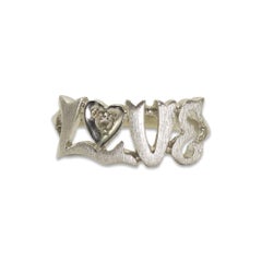 14K Weißgold "Love" Ring 2.2g