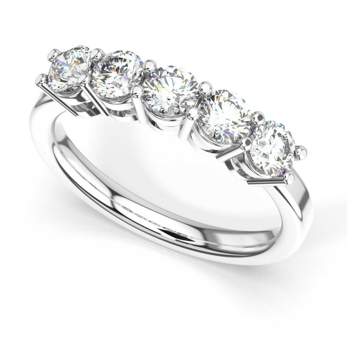 5 stone 1 carat diamond ring