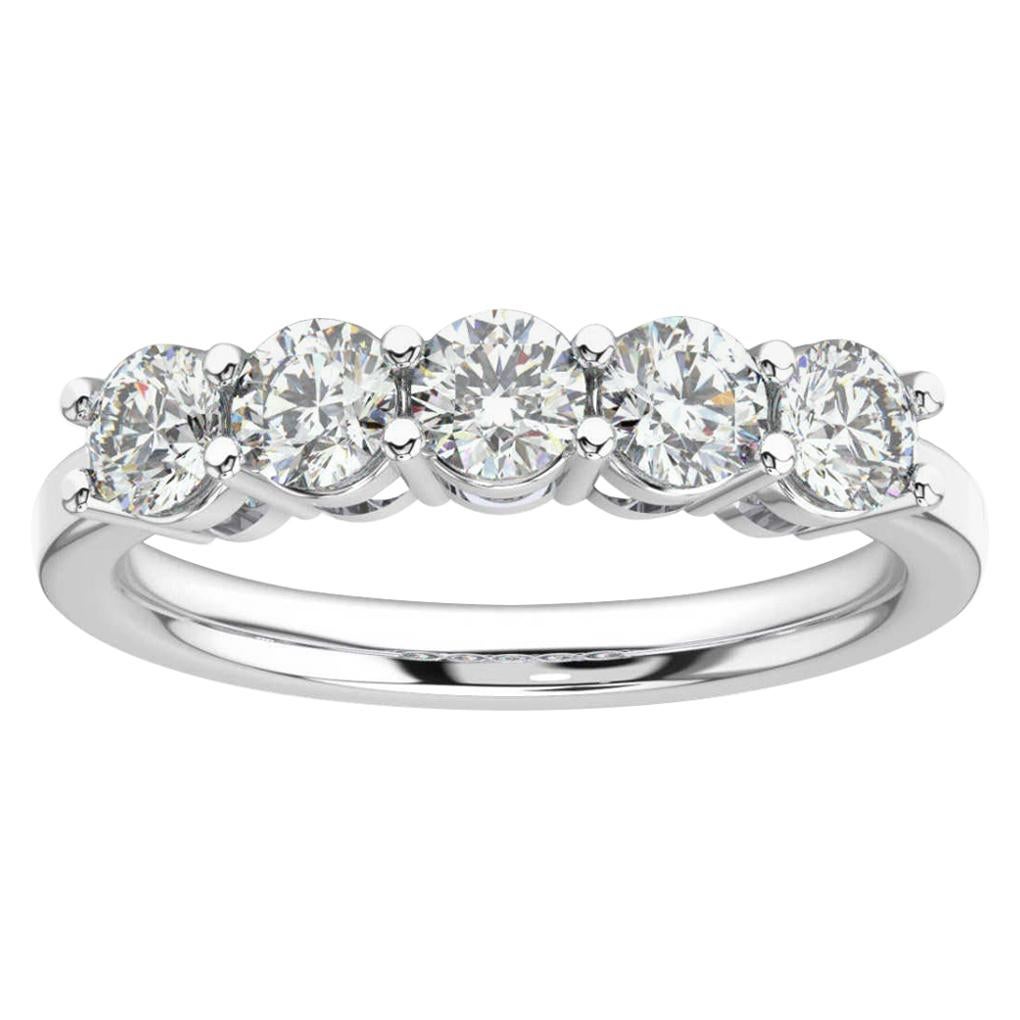 14K White Gold Marne 5 Stone Diamond Ring '1 Ct. tw' For Sale