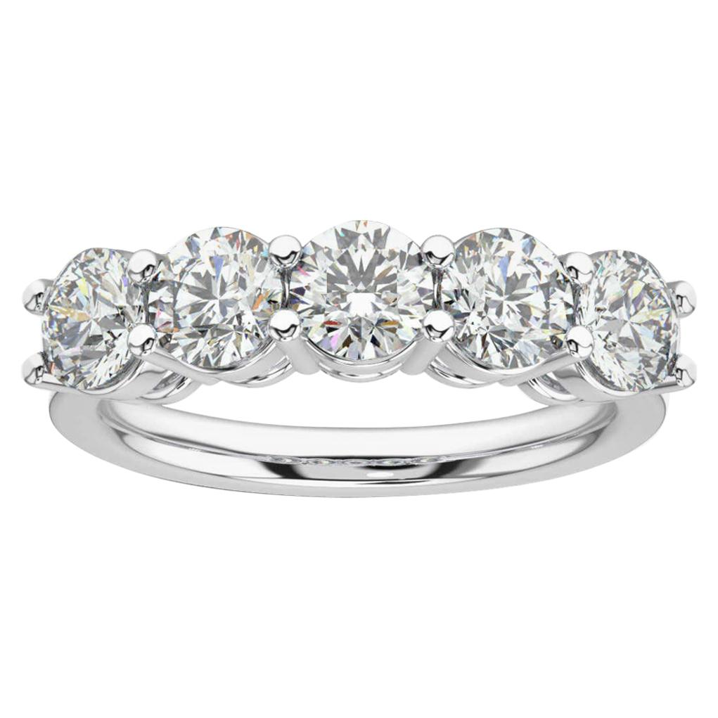 14K White Gold Marne 5-Stone Diamond Ring '2 Ct. tw' For Sale