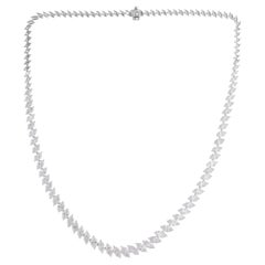 Collana Tennis in oro bianco 14K con diamanti naturali taglio marquise da 15,55 carati Regalo per la mamma