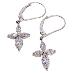 Marquise Diamond White Gold Earrings