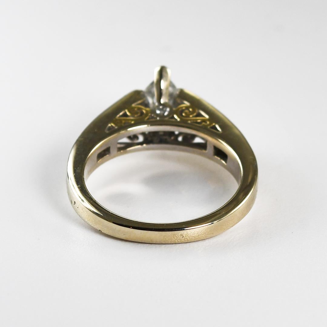 14K White Gold Marquise Diamond Engagement Ring 1.25ct In Excellent Condition For Sale In Laguna Beach, CA