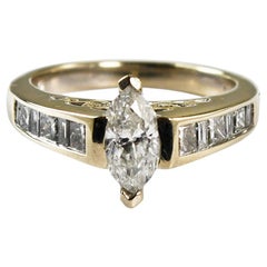 14K White Gold Marquise Diamond Engagement Ring 1.25ct