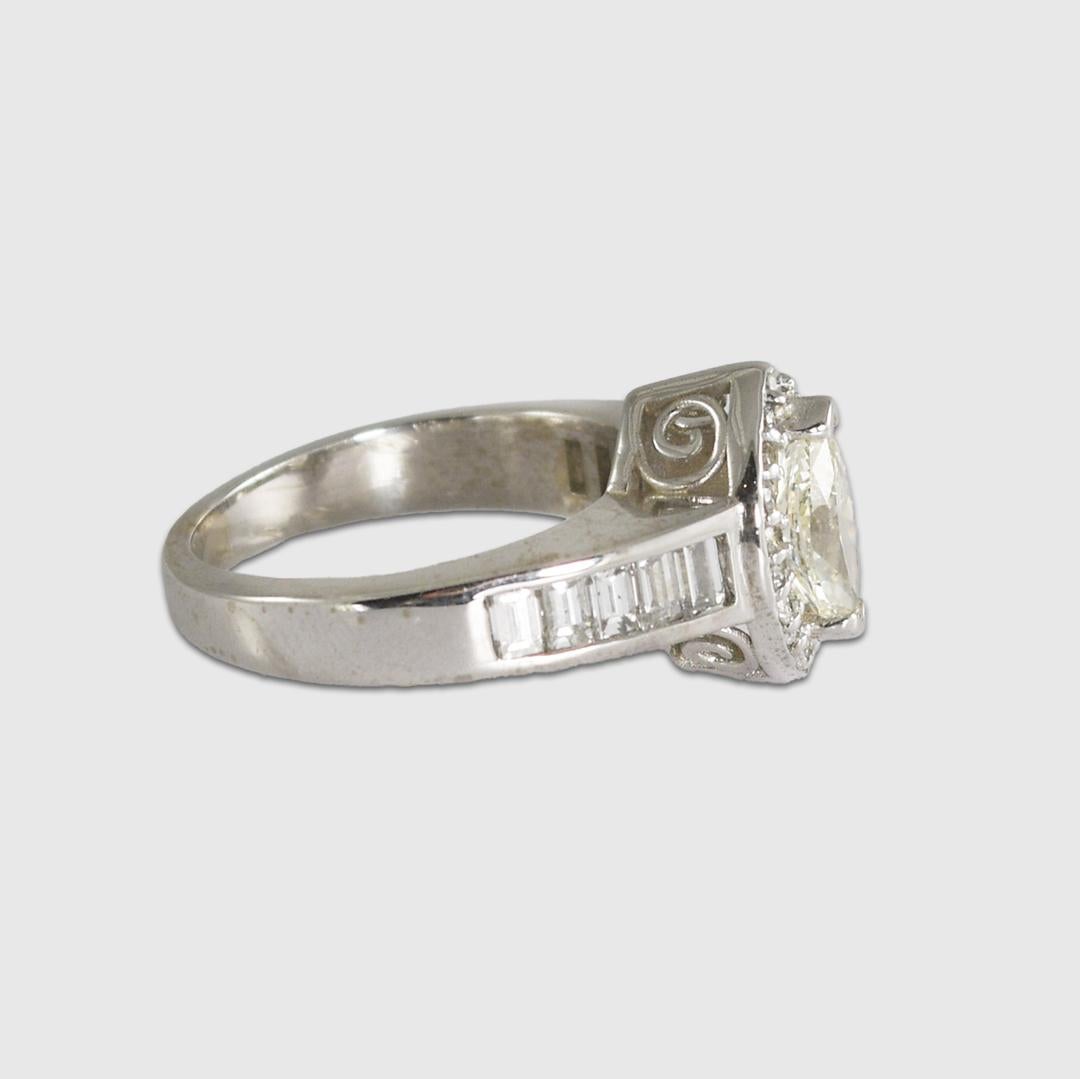 Marquise Cut 14K White Gold Marquise Diamond Ring For Sale