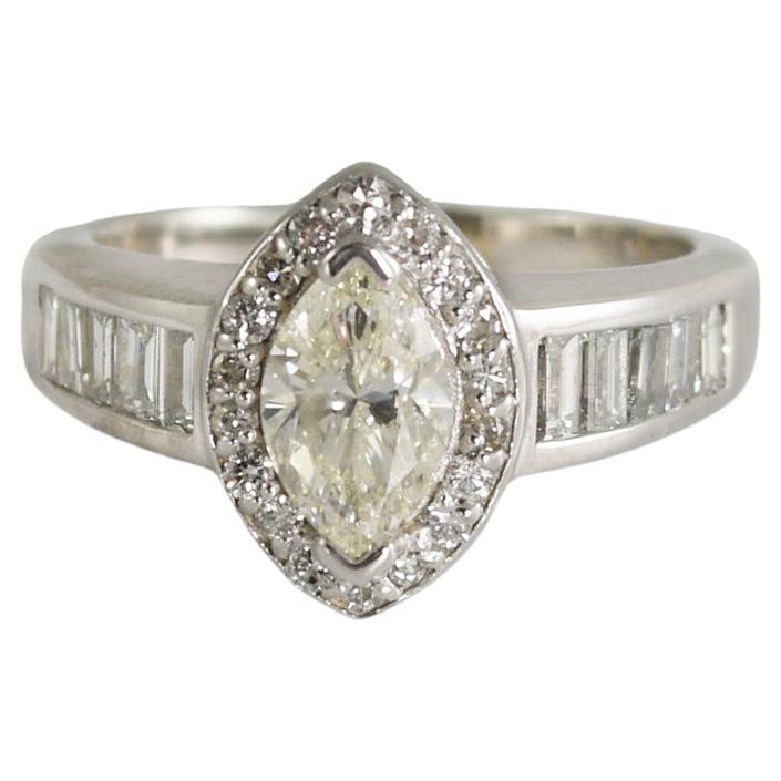 14K White Gold Marquise Diamond Ring