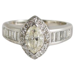 14K White Gold Marquise Diamond Ring