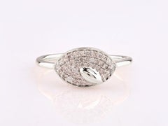 14K White Gold Marquise Pave Diamond Statement Ring