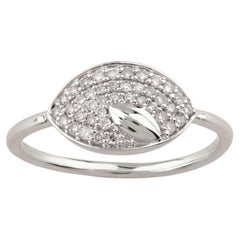 14K White Gold Marquise Pave Diamond Statement Ring