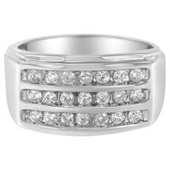 14K Weißgold Herrenbandring mit 1,0 Karat Diamanten in Kanalfassung
