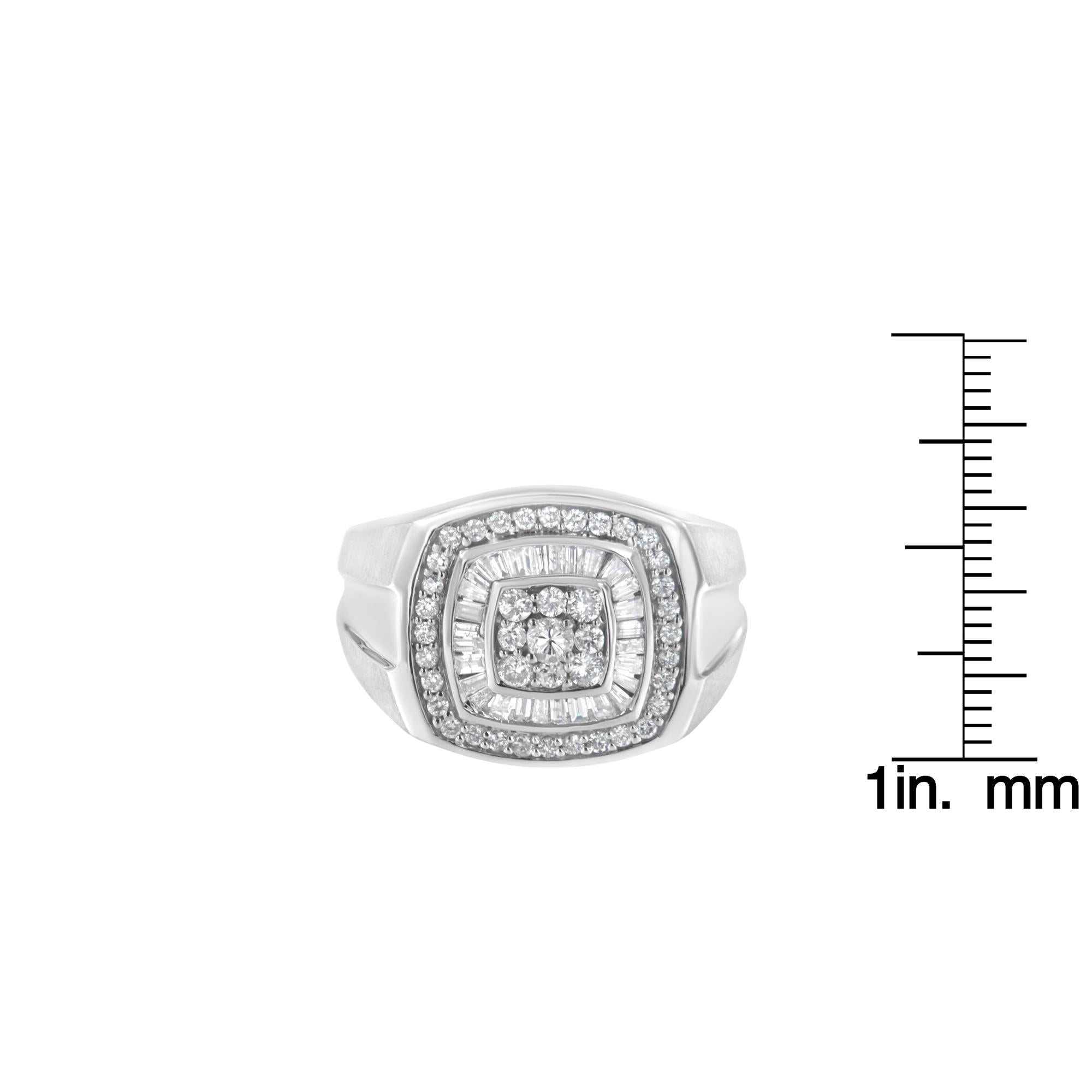 14K White Gold Men's 1.0 Carat Diamond Band Ring For Sale 1