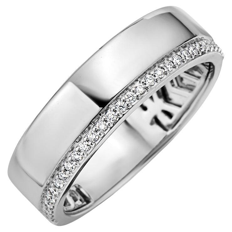 Mens Diamond Ruby Ring 14K White Gold Band For Sale at 1stDibs