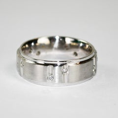 14K White Gold Men's Diamond Wedding Band 0.25ct