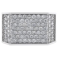 Anillo cuadrado de diamantes "Pave" de oro blanco de 14 quilates para hombre, 1,90 quilates