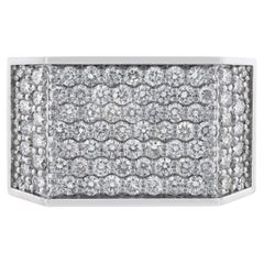 14K White Gold Men's Pave' Diamond Square Ring, 1.90 Carat 