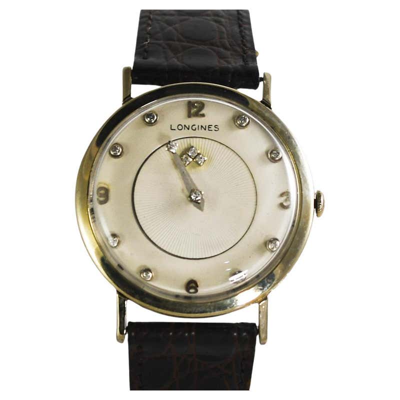 Longines Wittnauer New York Vintage Automatic 14K Gold Diamond Dial