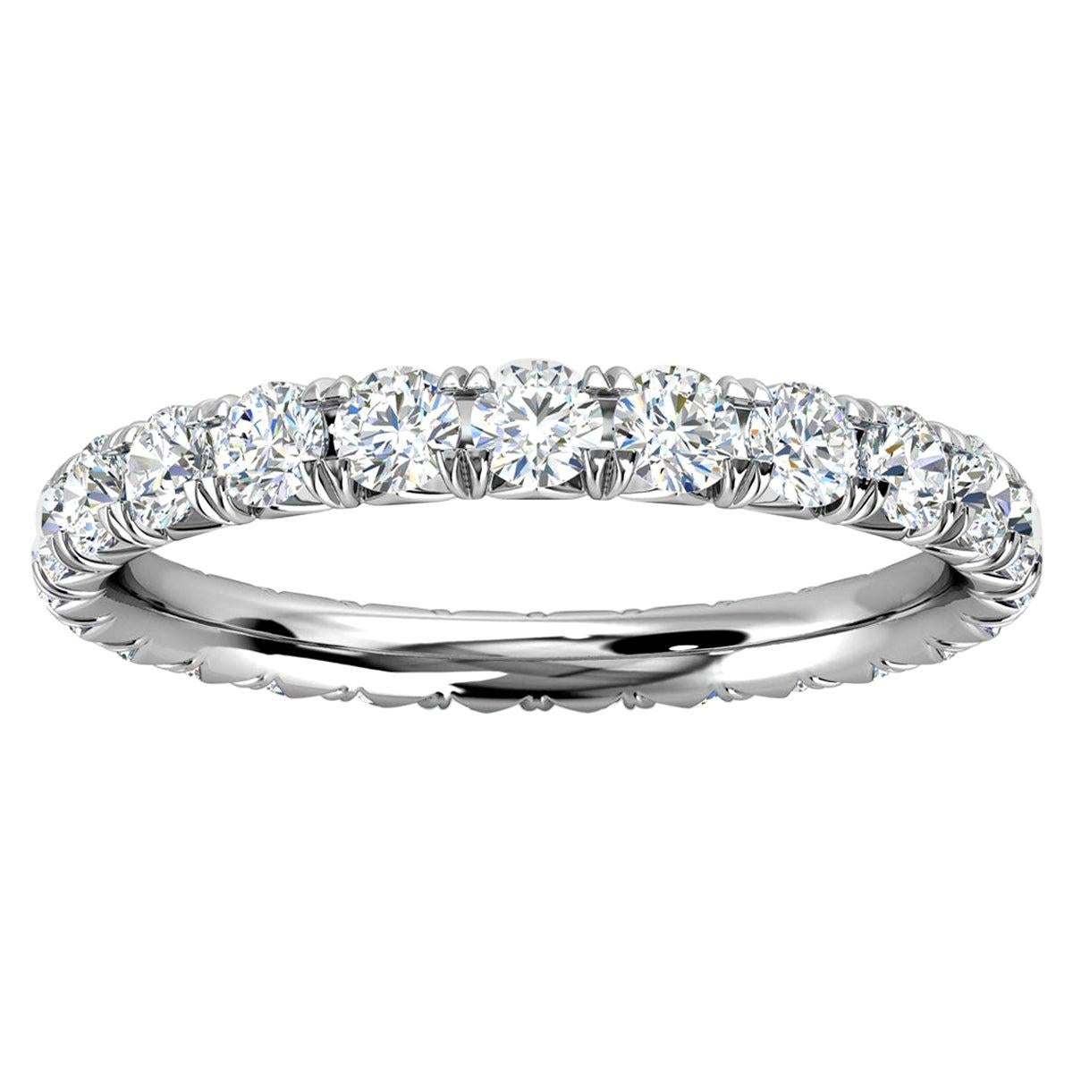 For Sale:  14k White Gold Mia French Pave Diamond Eternity Ring '1 Ct. tw'