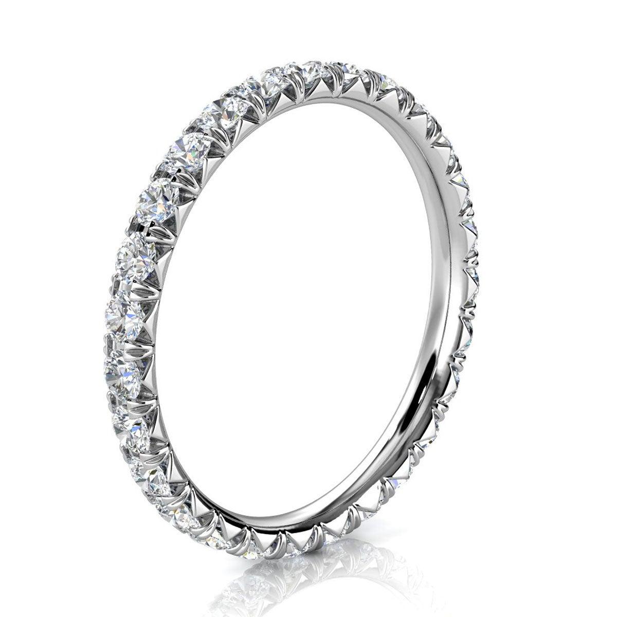 For Sale:  14k White Gold Mia French Pave Diamond Eternity Ring '3/4 Ct. Tw' 2