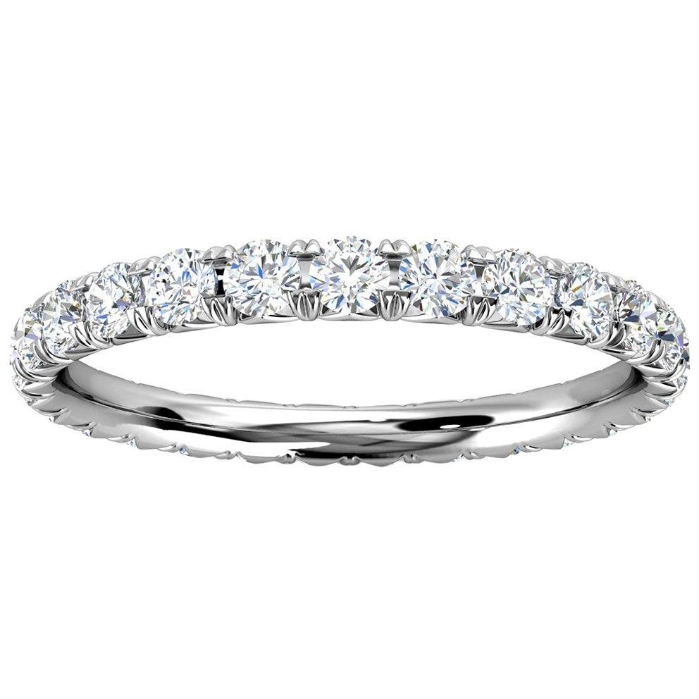 For Sale:  14k White Gold Mia French Pave Diamond Eternity Ring '3/4 Ct. Tw'