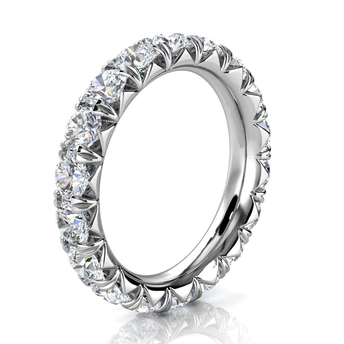 For Sale:  14k White Gold Mia French Pave Diamond Eternity Ring '3 Ct. Tw' 2