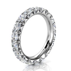 14k White Gold Mia French Pave Diamond Eternity Ring '3 Ct. Tw'