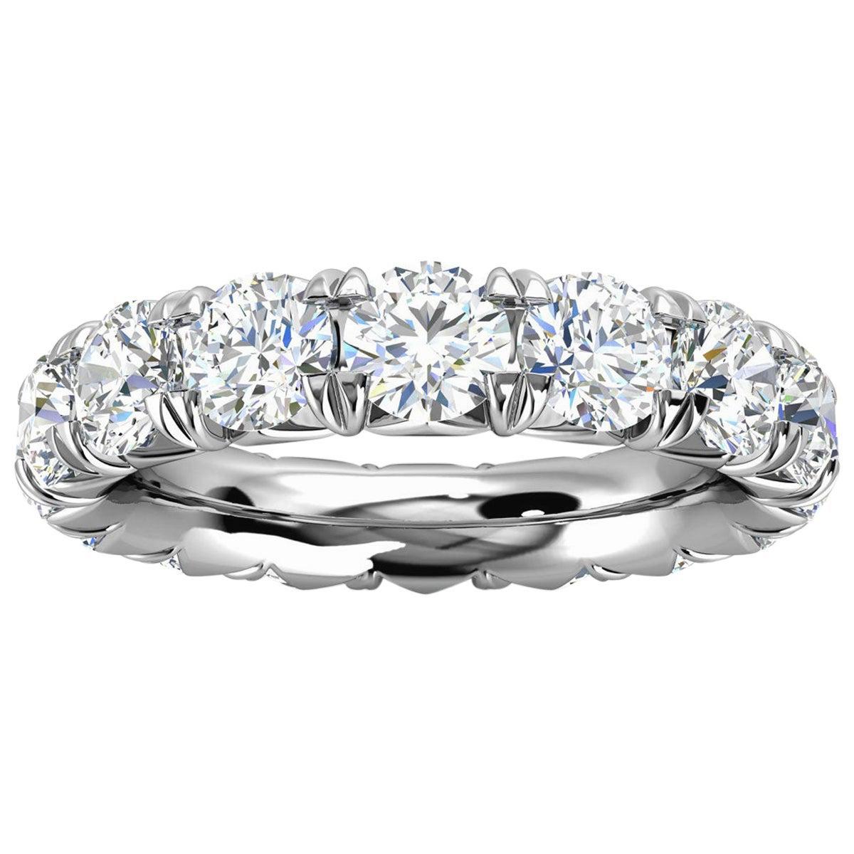 For Sale:  14k White Gold Mia French Pave Diamond Eternity Ring '4 Ct. Tw'