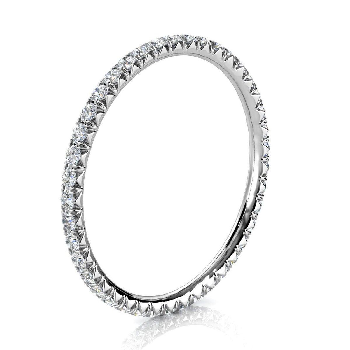 For Sale:  14k White Gold Mia Mini French Pave Diamond Eternity Ring '1/3 Ct. Tw' 2