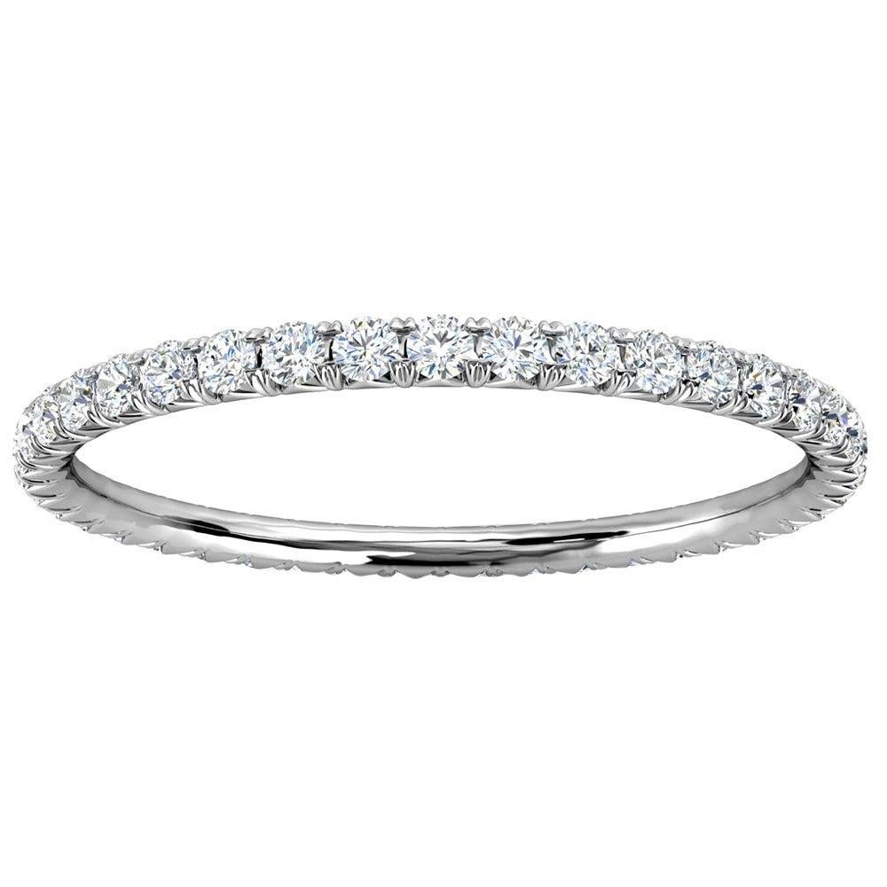 For Sale:  14k White Gold Mia Mini French Pave Diamond Eternity Ring '1/3 Ct. Tw'