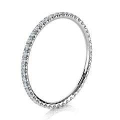 14K White Gold Mia Petite French Pave Diamond Eternity Ring '1/4 Ct. tw'