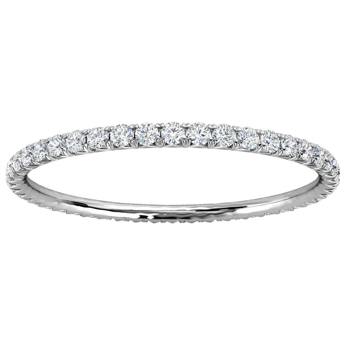 For Sale:  14K White Gold Mia Petite French Pave Diamond Eternity Ring '1/4 Ct. tw'