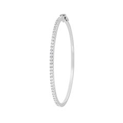 14 Karat White Gold Micro-Prong Diamond Bangle '1 Carat'