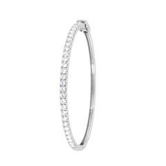 Bangle in oro bianco 14 carati con diamanti micro-forati da 2 carati