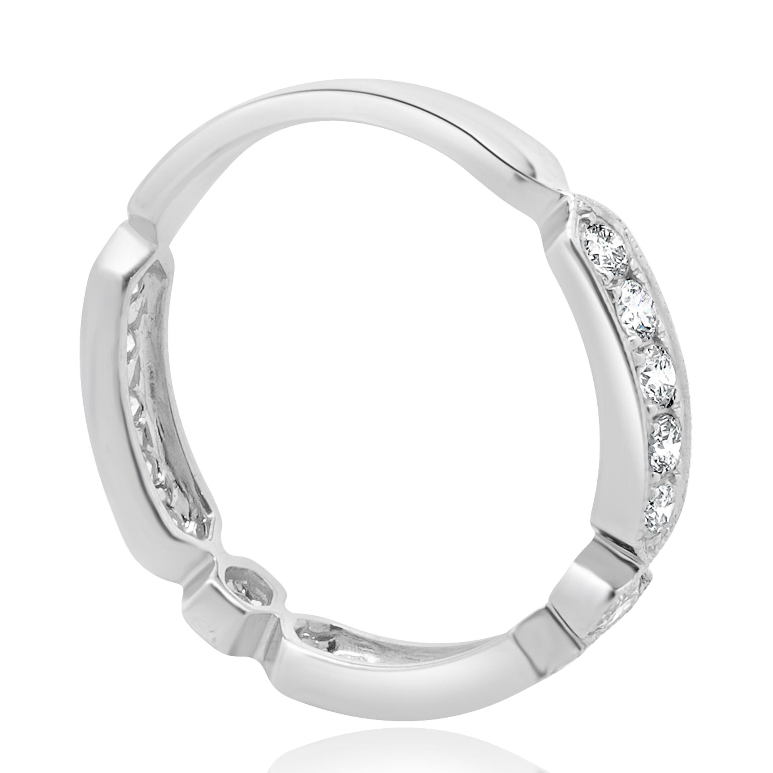 Bracelet à diamants en or blanc 14K avec barre de milgrain Excellent état - En vente à Scottsdale, AZ