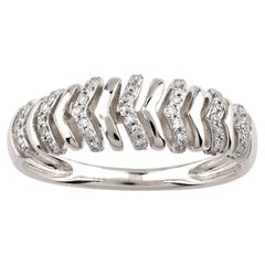 14K White Gold Modern 0.17ct, Diamond Chevron Women's Ring