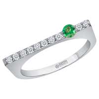Customizable Emerald Stackable 2mm Band 14K Gold May Birthstone Stack ...