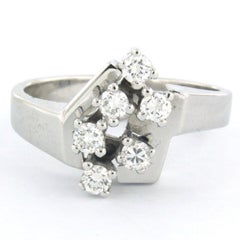 14k White Gold Modern Ring with 0.30ct Brilliant Cut Diamonds