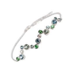 14K White Gold Montana Sapphire and Diamond Bubbles Cluster Bracelet R2105