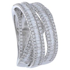 14K White Gold Moonlight Bridal Ring with 2.56 Carat Diamonds